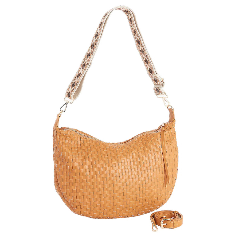 AHDORNED Half Moon Crossbody Bag Camel
